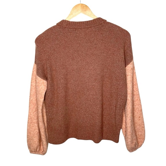 Madewell Payton Coziest Yarn Colorblock Pullover Sweater Alpaca Wool Medium - Picture 6 of 14